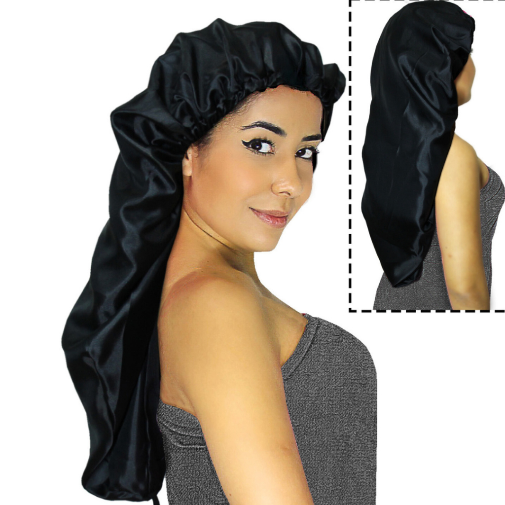 Touca De Cetim Antifrizz Toca Cetim Cabelo Tranças Cachos Dreads Dormir Grande Longa em Oferta na Shopee