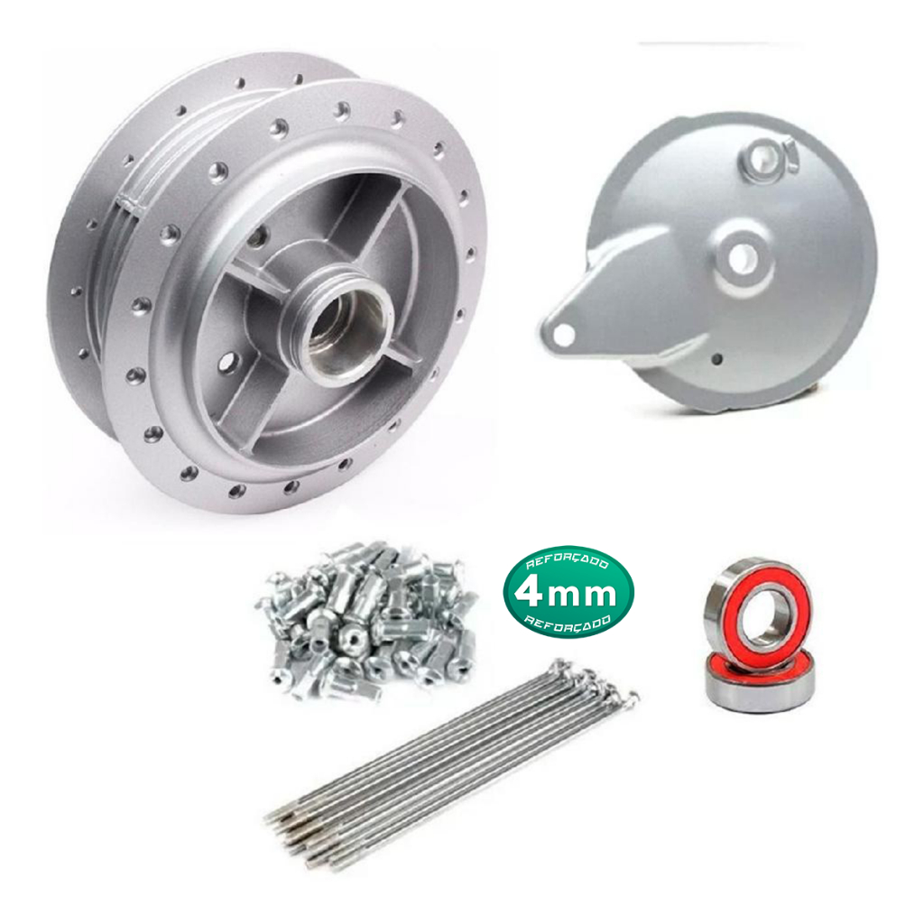 Cubo Traseiro Roda Traseira Ybr 125 Factor Com Raio 4mm e Espelho de Freio