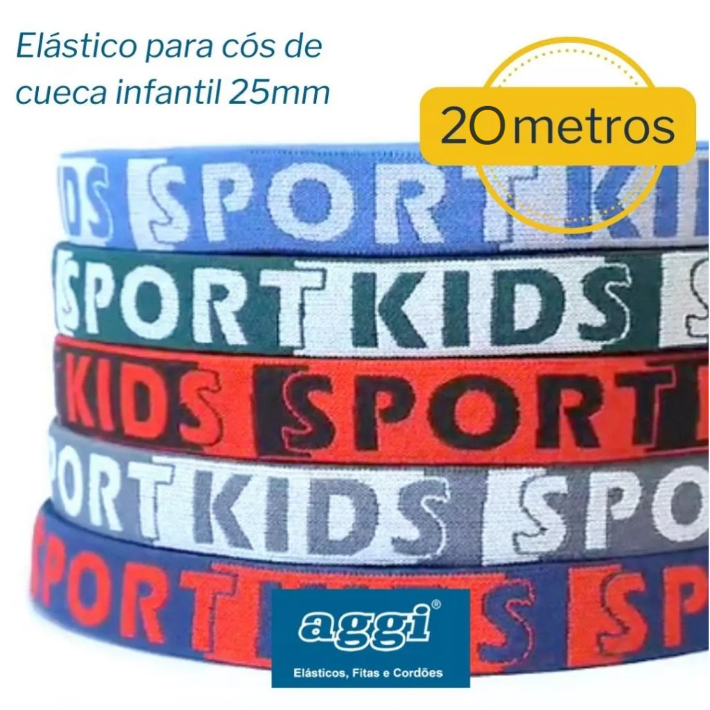 Elástico Personalizado Infantil para Cueca Boxer SPORTKIDS AGGI - 25mm em Oferta na Shopee