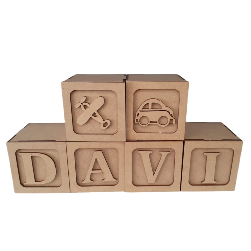 Kit 8 Cubo Baby Letras Mdf Personalizado Blocos Nome Para Enfeite Quarto De Criança