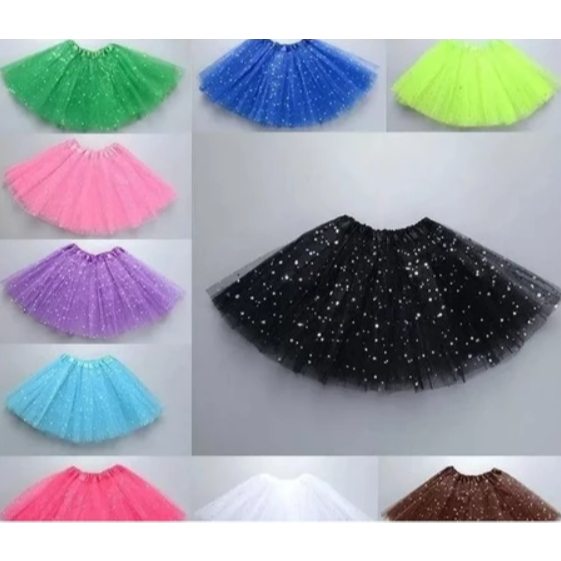 Saia De Tule Tutu Adulto com gliter Colorida Festa Carnaval SEM/COM led