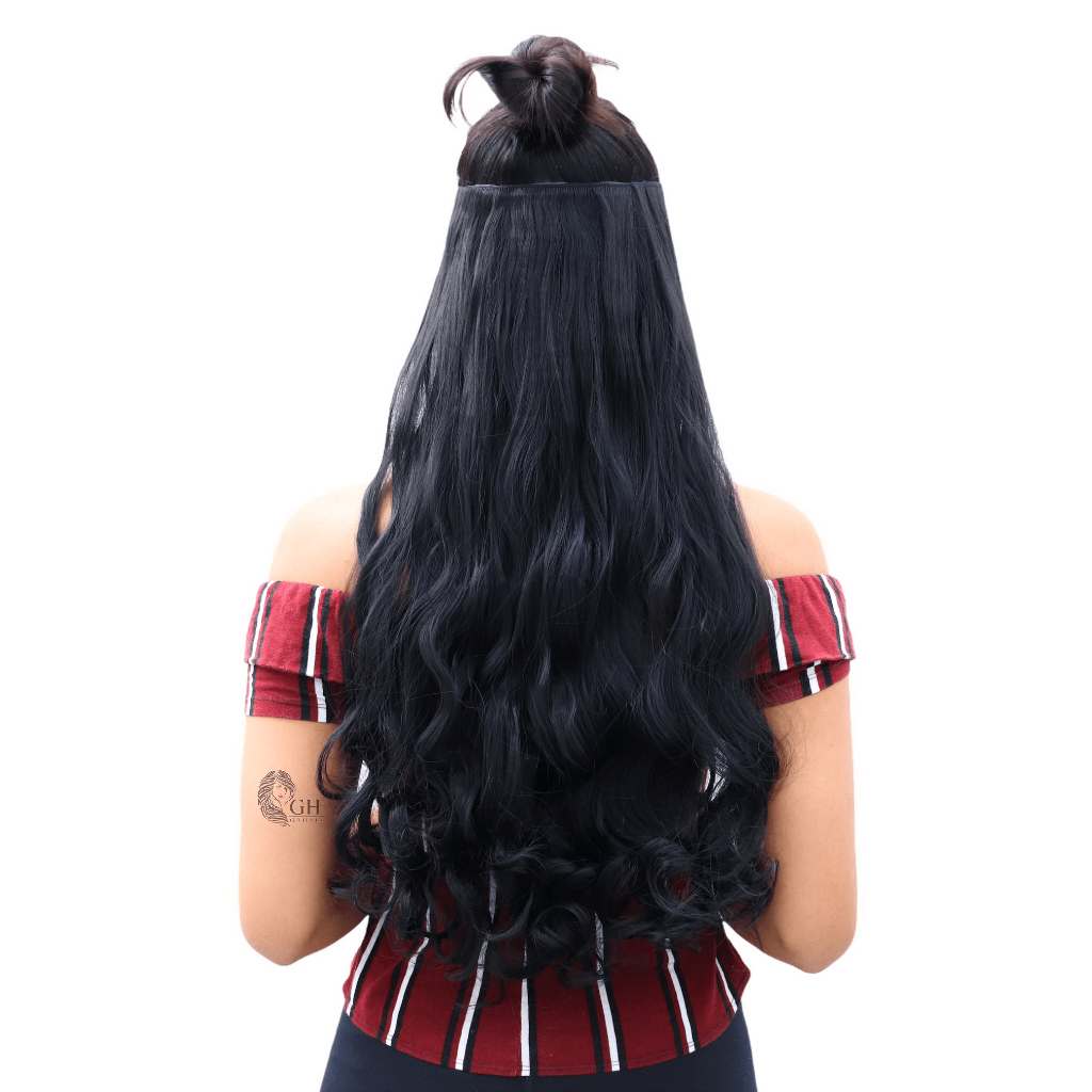 Aplique Liso Ondulado Tic Tac Removível - Macio - 70cm - Semelhante Ao Cabelo Humano - Weng