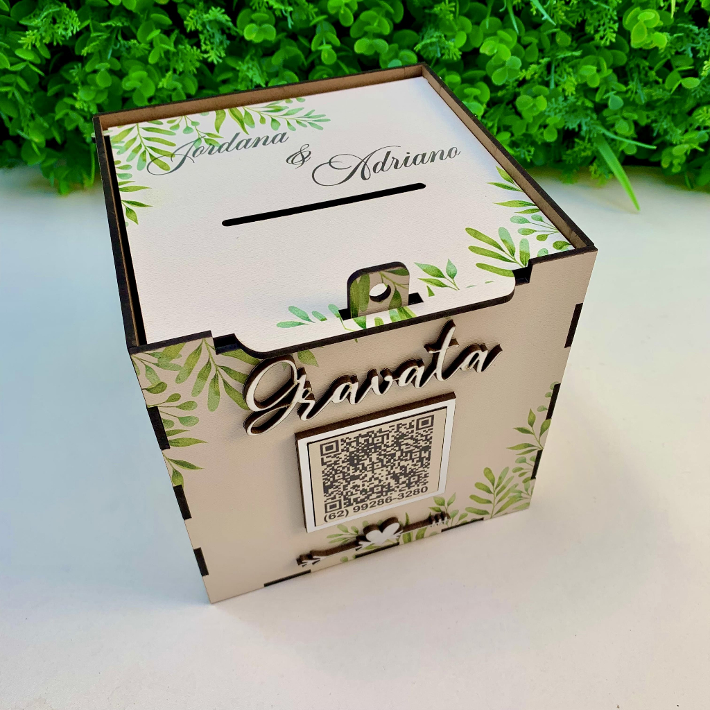 CAIXA PARA CASAMENTO LUA DE MEL E GRAVATA PERSONALIZADA COM NOME