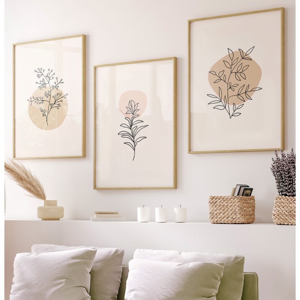 Quadro Minimalista Quadro Com Moldura E Vidro Quadro Decorativo Sala Quadro Quarto Flores Rose Trio