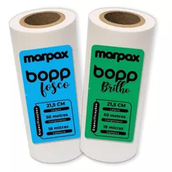 Kit Bobina Bopp Laminação A4 21,5cmx50m Brilho E Fosco Encadernação Capas Agendas Personalizados