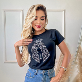 Blusa Tshirt Feminina Nossa Senhora em Oferta na Shopee