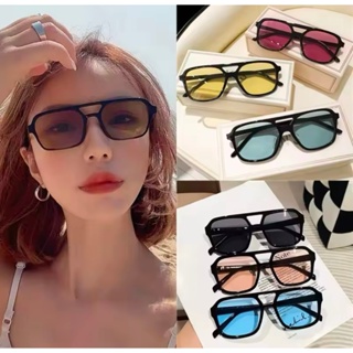 Óculos de Sol Feminino Masculino Quadrado Moda Retrô Vintage Transparente com Proteção UV em Oferta na Shopee