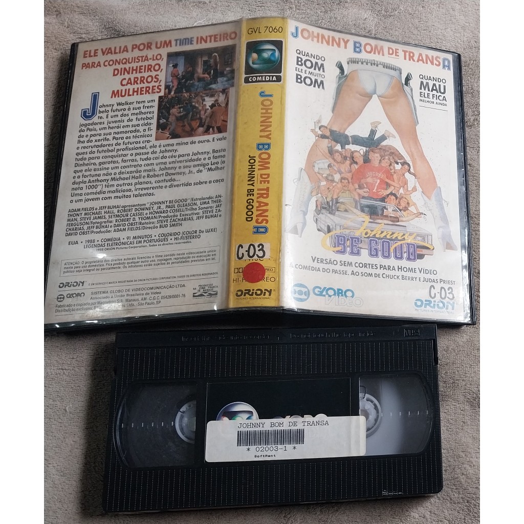 vhs original johnny bom de transa – johnny be good (no estado)