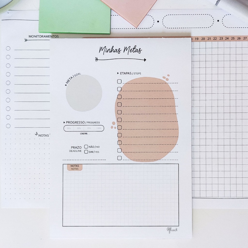 Bloco Planejamento Organizador De Metas A5, 25fls - 90g/m²