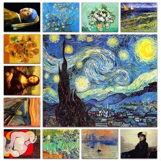 Kit 10 Quadros Decorativos Arte Clássica Vincent van Gogh Leonardo da Vinci Pablo Picasso em Oferta na Shopee