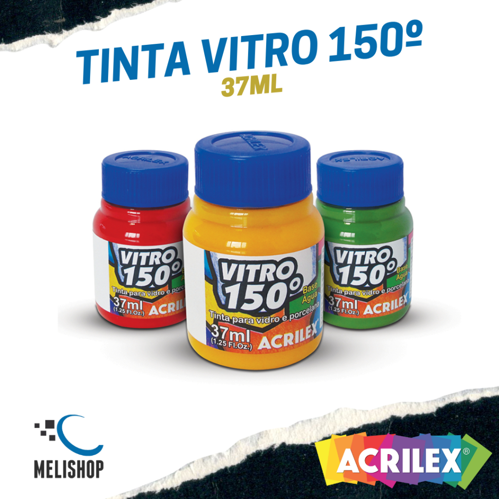Tinta Vitro 150° Vidro e Porcelana 37ml Acrilex em Oferta na Shopee
