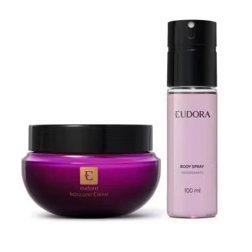 Combo Creme Hidratante Desodorante Indulgent Cream 250g + Body Spray Eudora 100ml