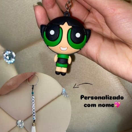Chaveiro Docinho/ Lindinha Personalizado com Nome - Chaveiro Meninas Superpoderosas