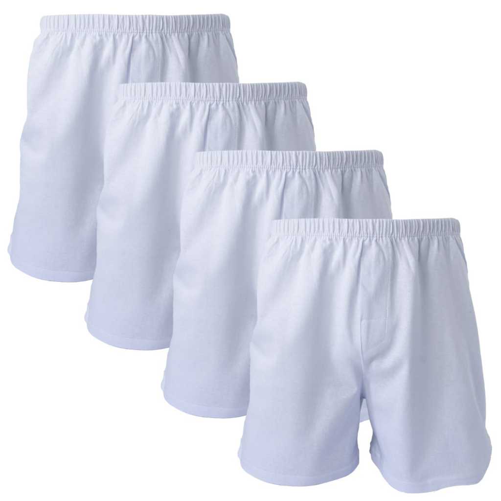 Kit 4 Samba canção pijama masculino 100% algodão SOMENTE NA COR (BRANCO)