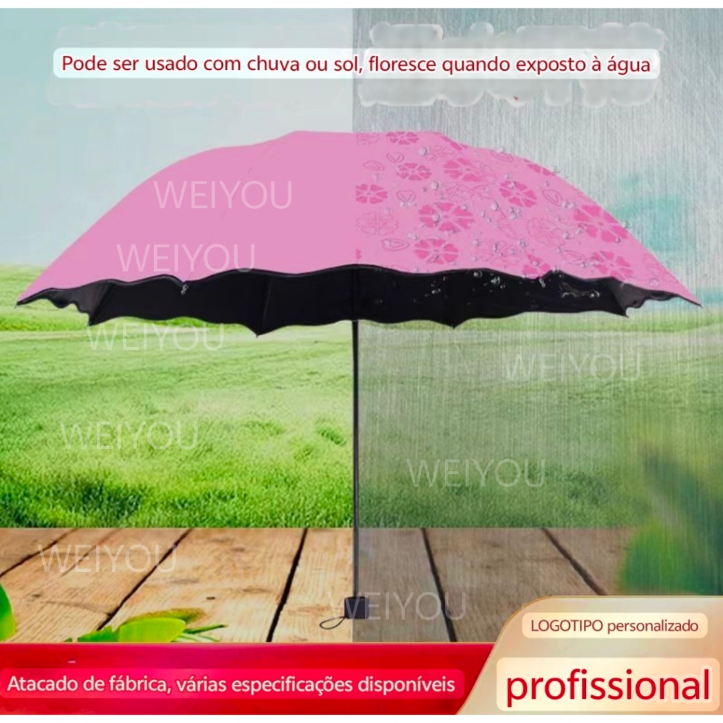 Novo guarda-chuva popular de renda com flor de água em Oferta na Shopee