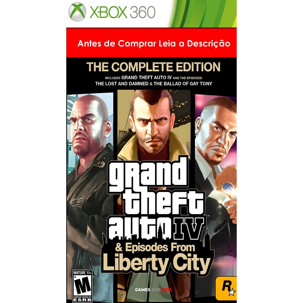 Jogo GTA 4 + GTA Liberty City Xbox 360 Mídia Física