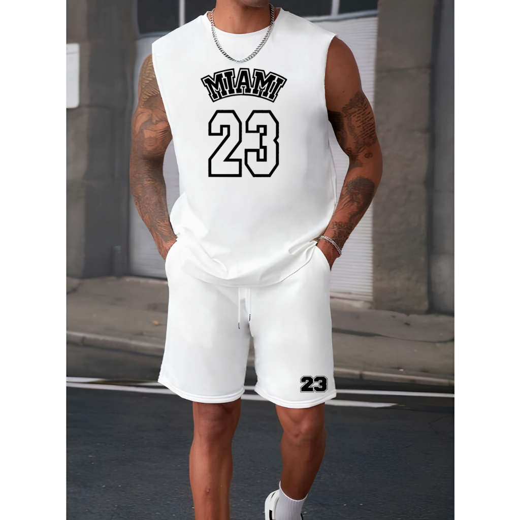 Kit Camiseta Oversized + Bermuda Moletom Masculino Algodão Casual Academia Confortável