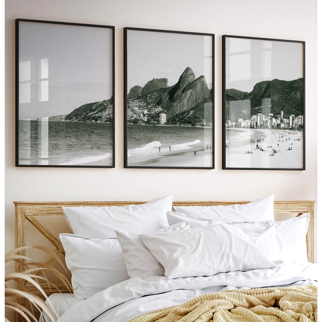 Quadro Decorativo Sala Com Moldura Quadro Rio De Janeiro Praia Quadro Preto E Branco Para Sala Trio
