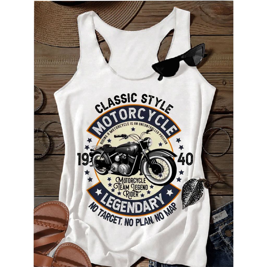 blusa regata feminina rock vintage style criativo alternativo, plus size branca