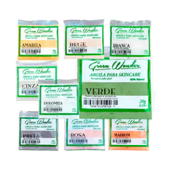 Argila para Skin Care, Green Wonder. 20 gramas. Várias cores.