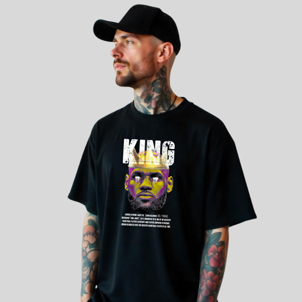 Camiseta Basquete NBA Lebron James King Estilo Skatista Streetwear Camisa Masculina Feminina