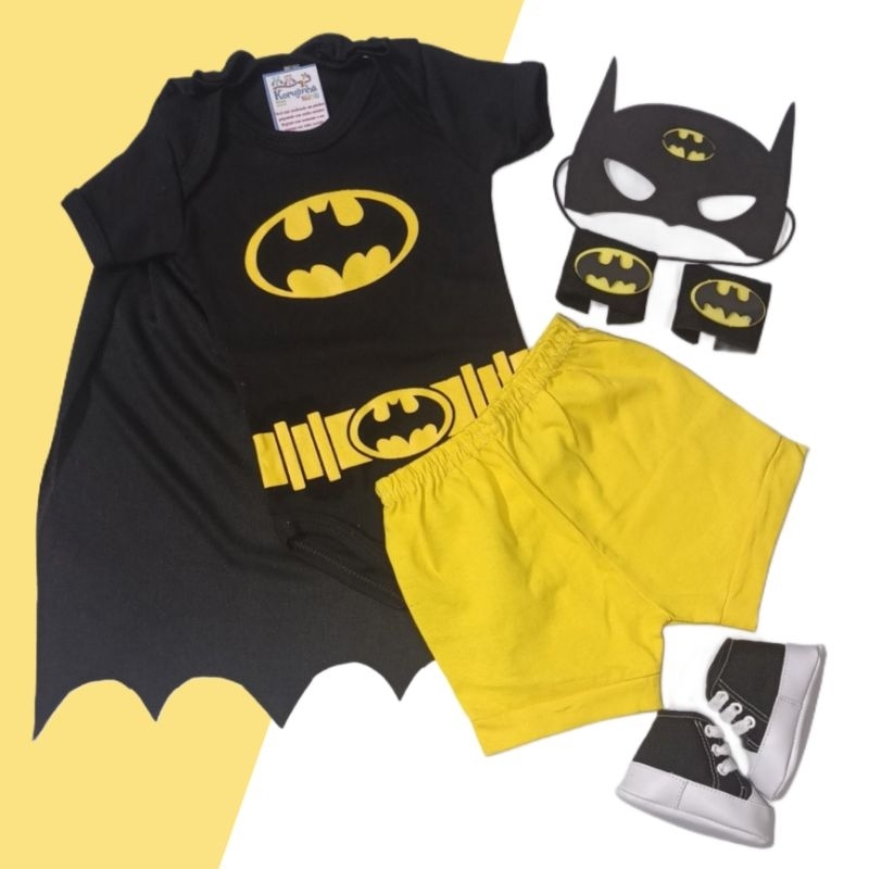 Body Bebê Temático Batman Fantasia Mesversário Ítens Opcionais em Oferta na Shopee