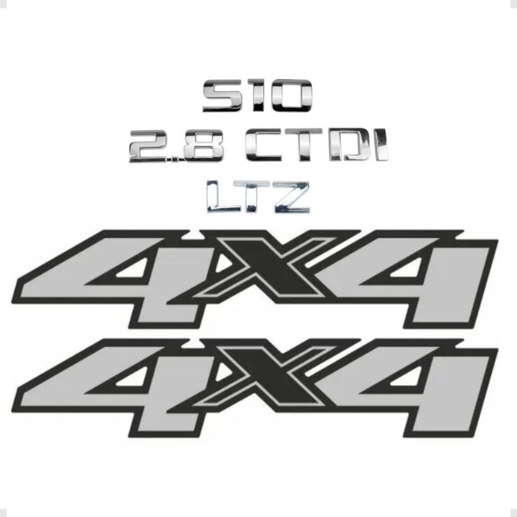 Emblemas S10 2.8 Ctdi Ltz E Adesivos 4x4 2012 2013 2014 2015 2016 2017 2018 2019 2020 2021 2022 2023 2024