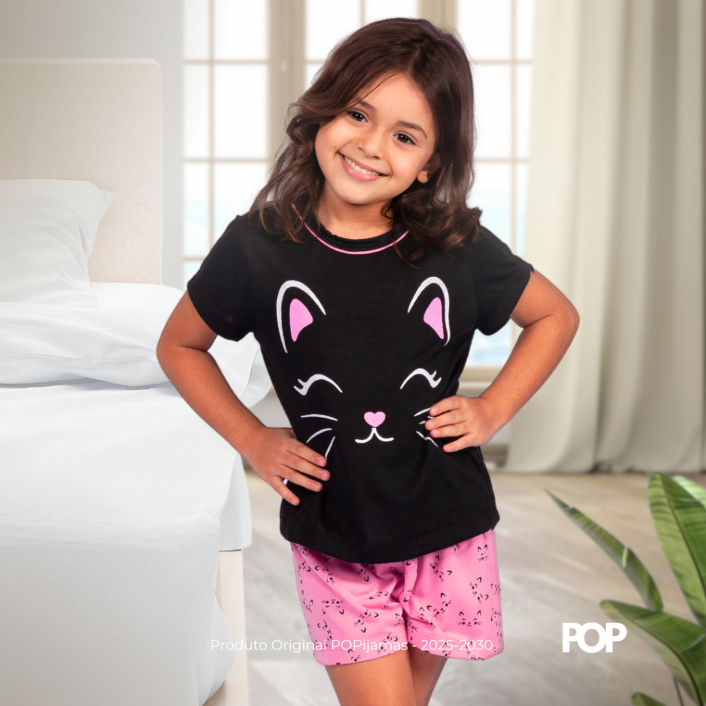 Pijama para Menina Infantil Baby Doll Conjunto Feminino Blogueirinha Confortável Bichinhos Fofos