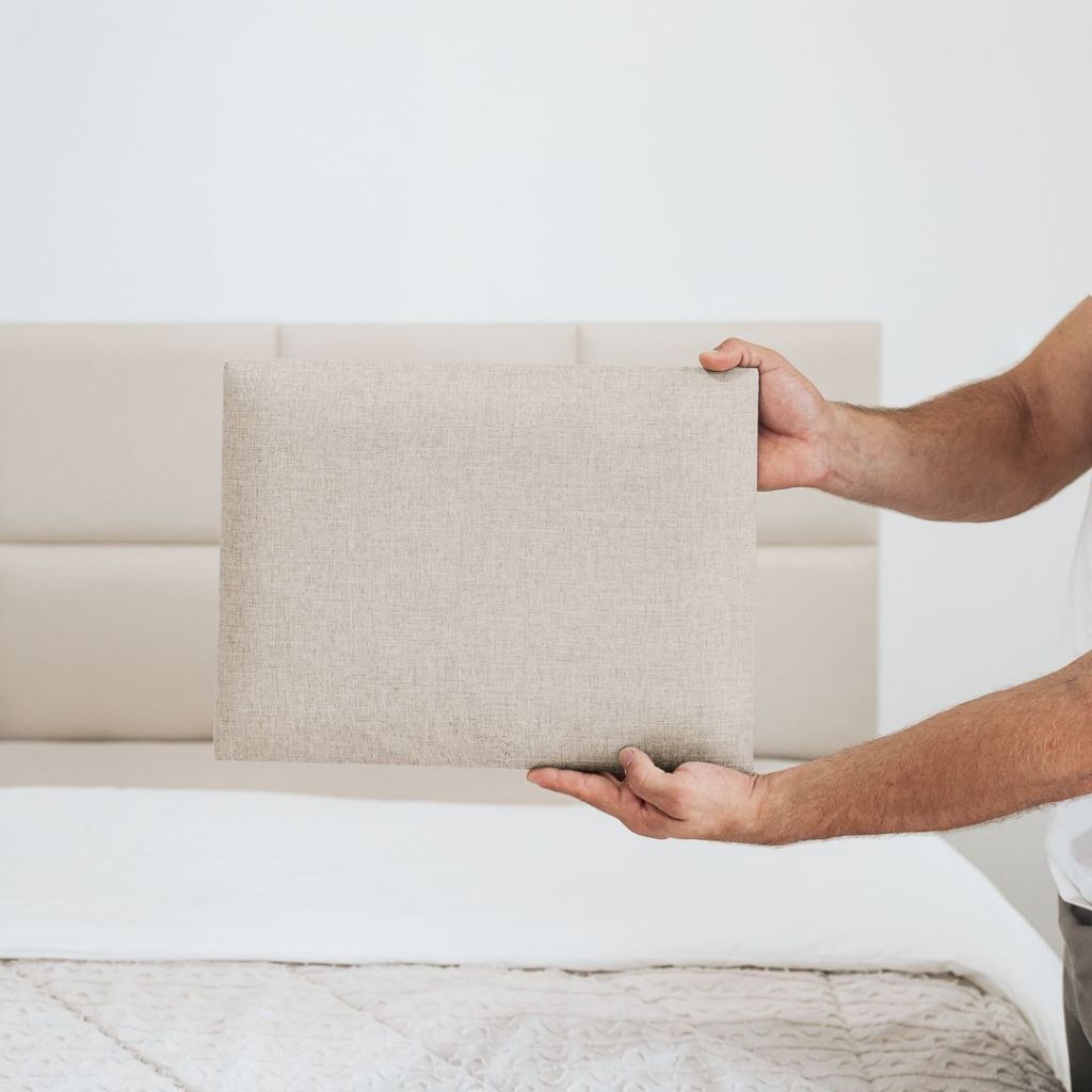 Cabeceira em Linho Premium - Módulo 30x40 - Cama Solteiro, Casal, Queen e King