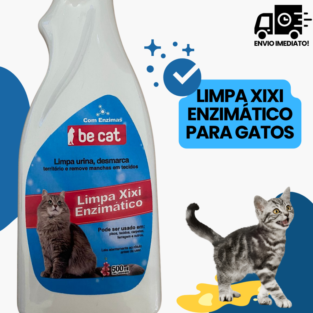 Limpa Xixi Enzimático para Gato Desmarca Território Remove Manchas Be Cat em Oferta na Shopee