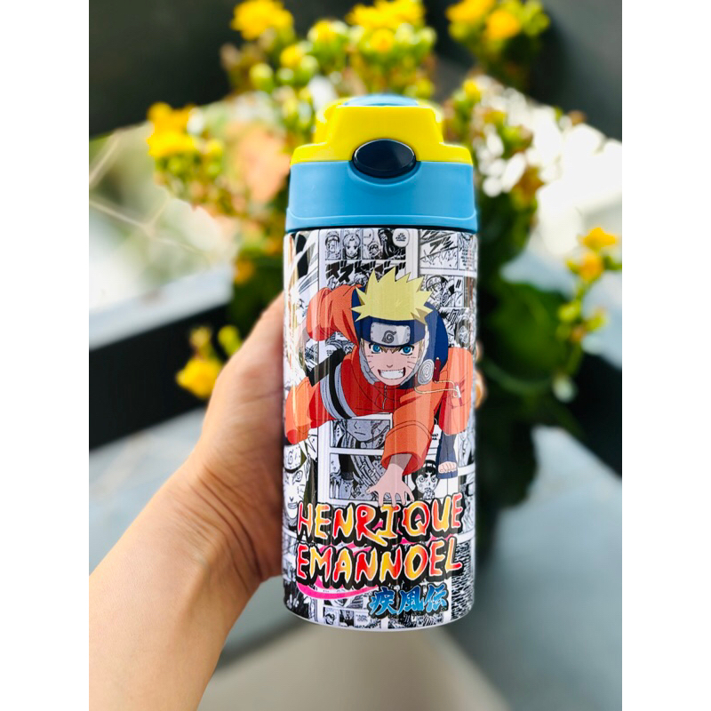 GARRAFA TÉRMICA NARUTO, GARRAFINHA INFANTIL, GARRAFA PERSONALIZADA
