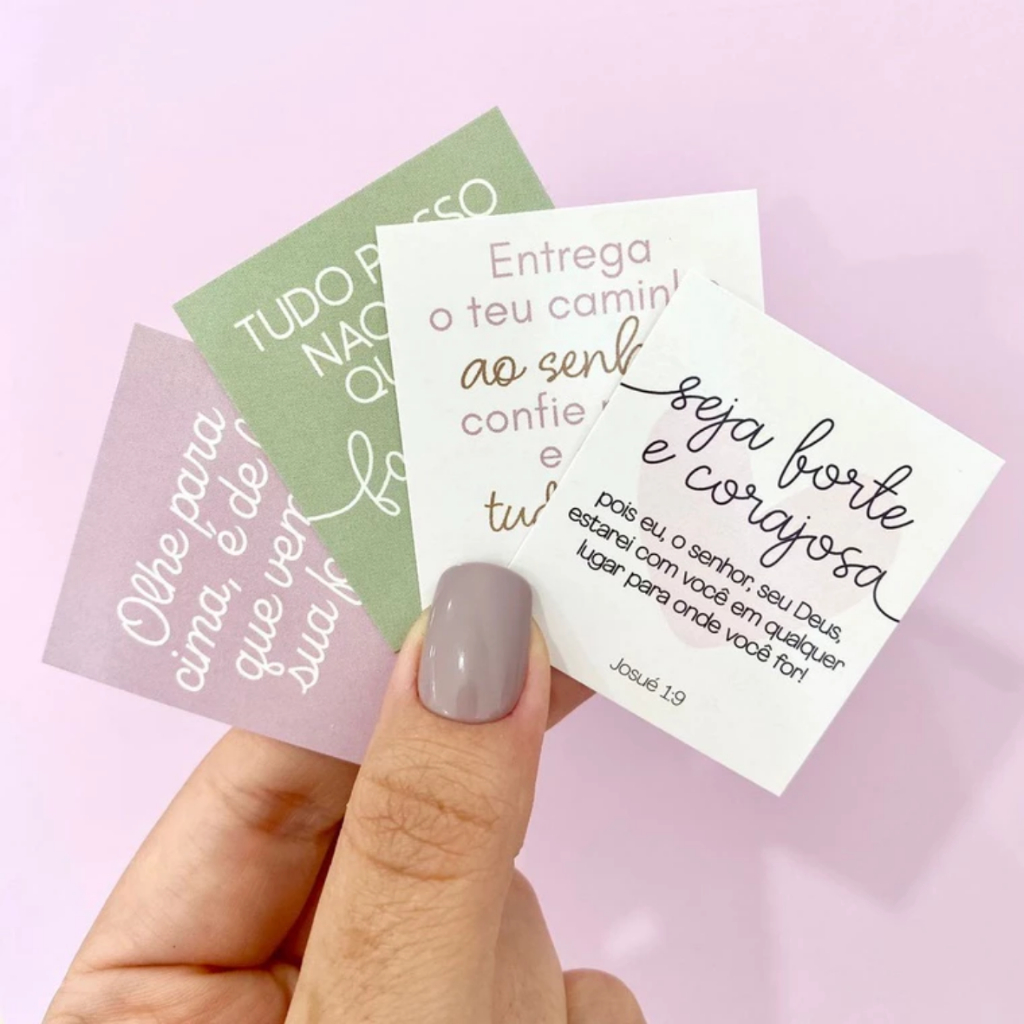 40 a 240 Unidades Mini Cartão com frases evangelicas 4x5cm