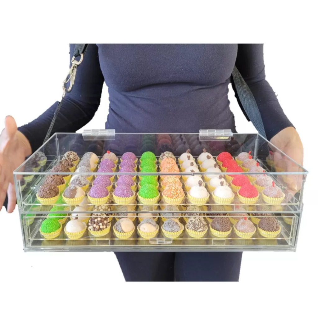 Expositor Brigadeiros 100 Brigadeiros Nº5, Inclui Alça, Pegador e gravação da sua logo em Oferta na Shopee