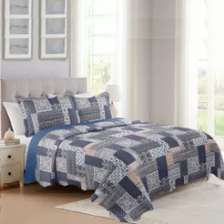 Colcha Premium Casal 3 Estampada Peças Moderna 400 Fios Macio Mikasa - 3 Peças