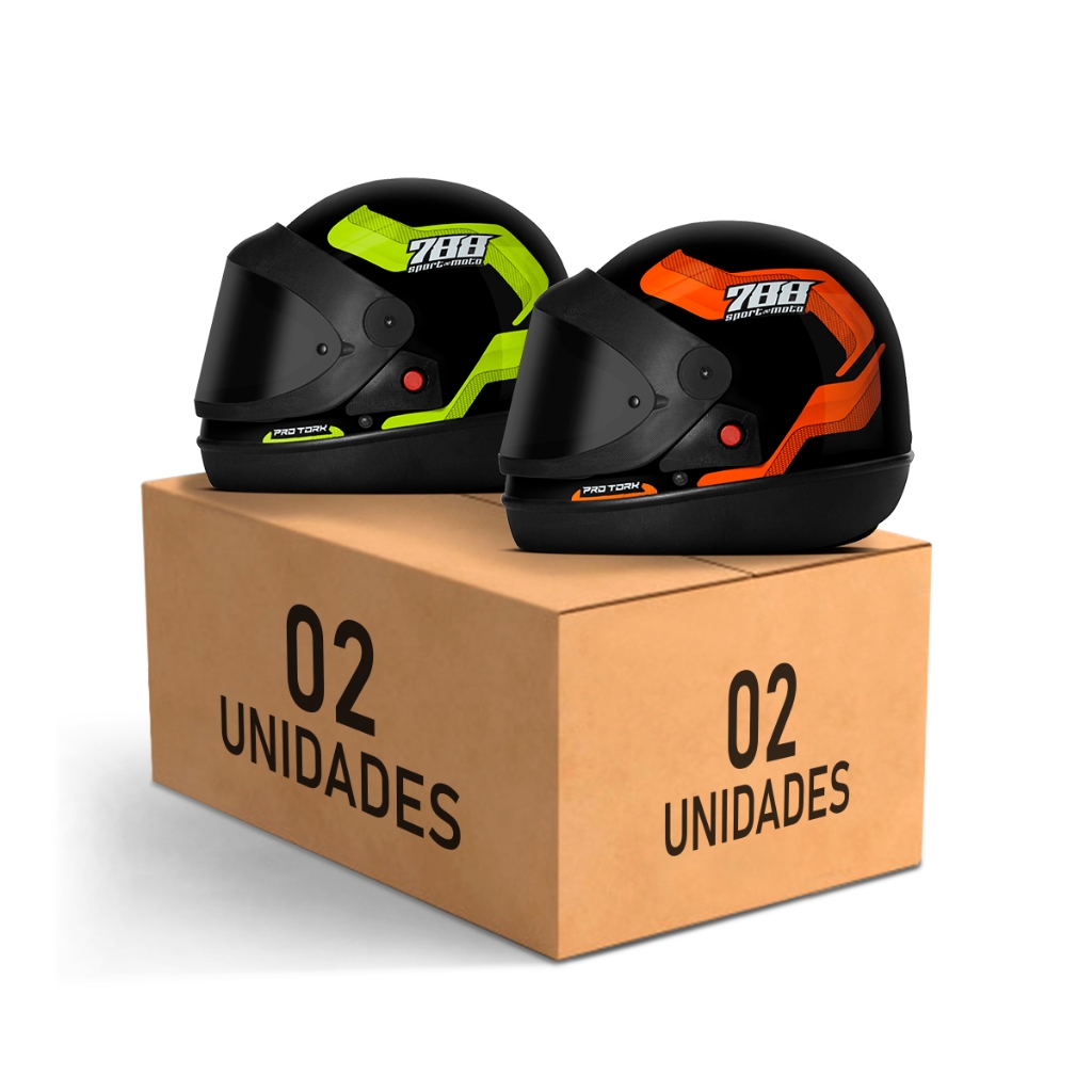 Kit Capacete Fechado Moto Masculino Feminino Pro Tork Sport Moto 788 Viseira Fumê Automático Amarelo em Oferta na Shopee