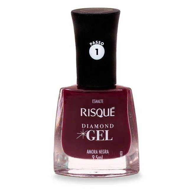 Esmalte Risque Diamond Gel Amora Negra 9,5ml