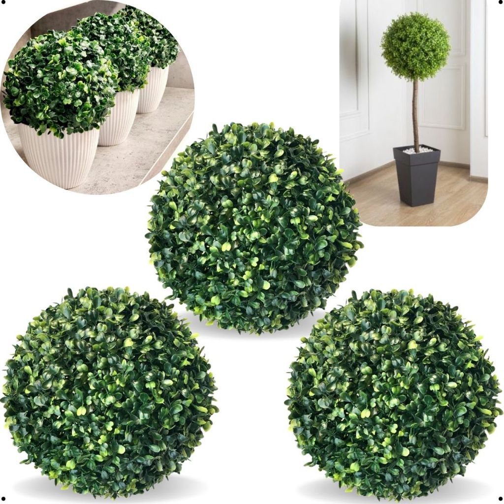 Kit 3 Bola Buchinho Artificial Verde 18cm Decoracao Grama Buxinho Planta Artificiais Topo Festa Mesa em Oferta na Shopee