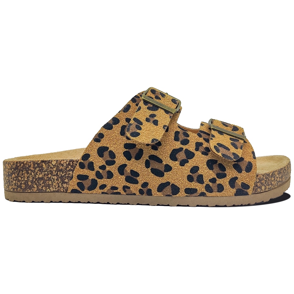 Sandália Birken Papete fivela com estampa de leopardo em Oferta na Shopee