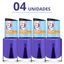 Kit 4 Top Coat Cora Esmaltes Extra Brilho Cobertura Tratamento Base Ultra Finalizador