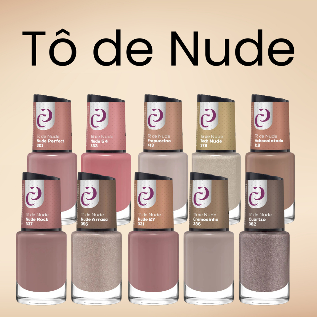 Kit 10 Esmaltes Cora Coleção Tô de Nude Nova Coleção Lançamento Marrom Claro Bege Tendencia