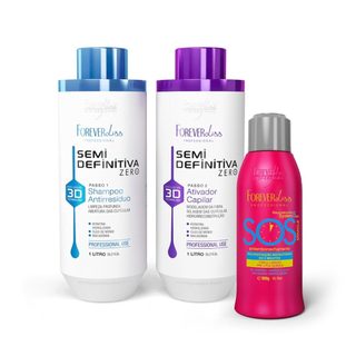 Kit Nova Escova Semi Definitiva Zero 2x1LCom SOS em Oferta na Shopee