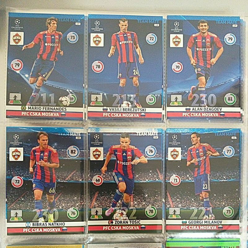 Cards TEAM MATE do PFC CSKA MOSKVA, Panini Adrenalyn XL Champions 2014/15 - 127 128 129 130 131 132