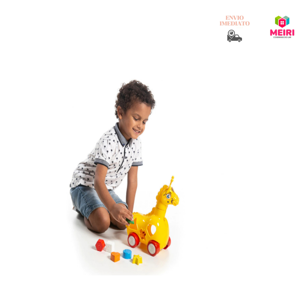 Brinquedo Educativo Girafa Lola kendy Peças Formas Didático Oferta  4.7  44 Avaliações 69 Sold