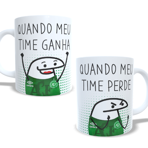 Caneca personalizada Chapecoense Flork - quando meu time ganha quando meu time perde