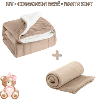 Kit 2 itens para o bebe - Manta Sherpa + Manta soft