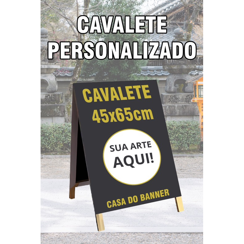 Placa Cavalete Publicidade Personalizado com sua arte - dois lados Lona Impressa