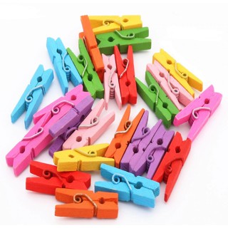 30 Mini Prendedor Colorido 2.5cm Pregador de Madeira em Oferta na Shopee