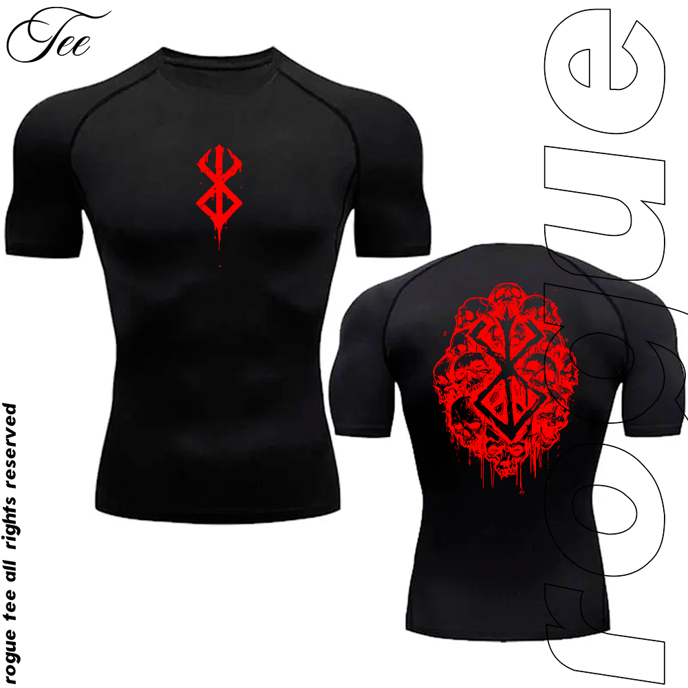 Camiseta De Compressão Dri-fit Berserk Guts Armor Smile Eyes Gotico Gym Academia Treino