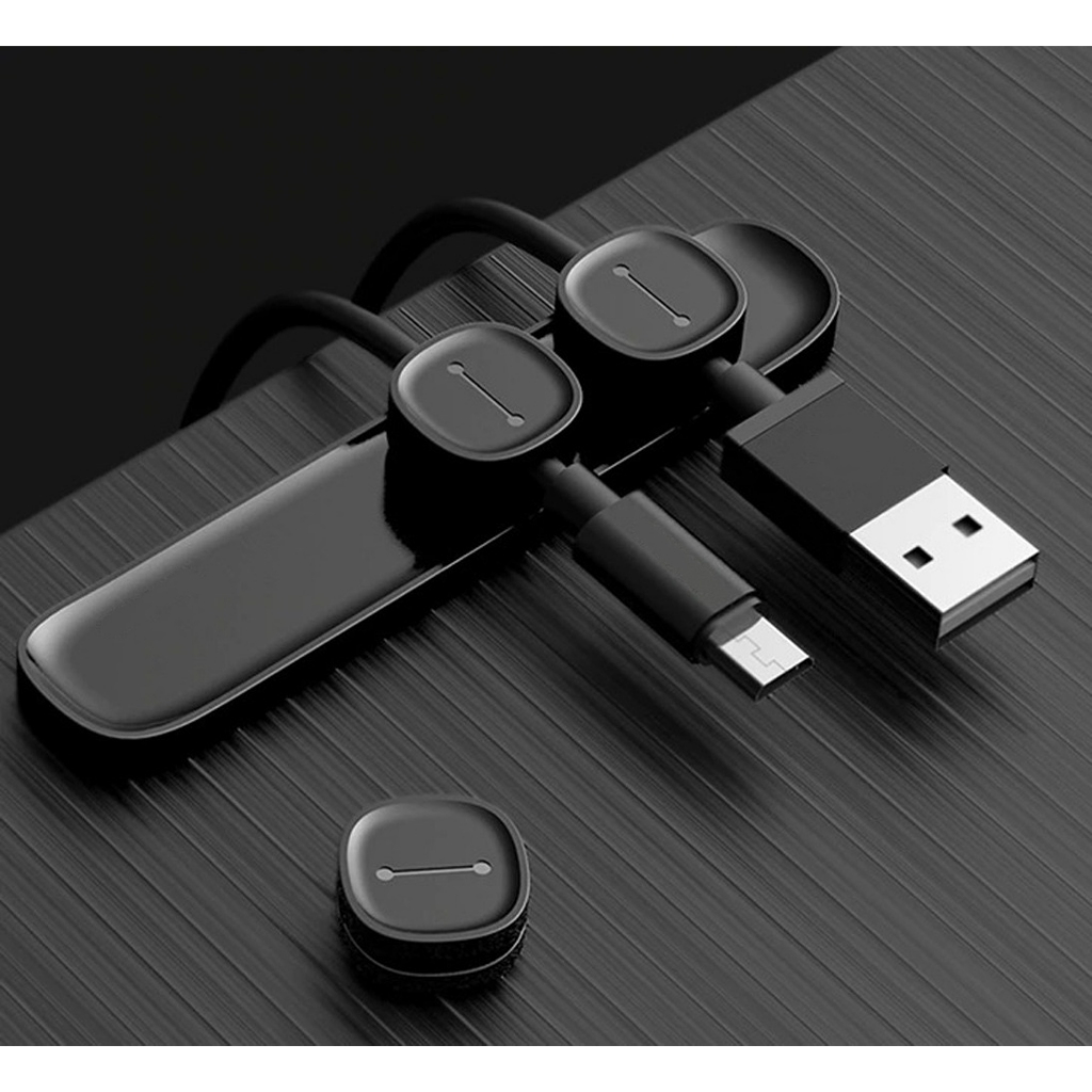 Organizador de Cabos Fios Magnético Imã Adesivo P/ Mesa Escritório Celular Premium P/ 3 Cabos