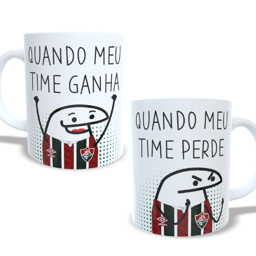 Caneca personalizada Fluminense Flork - quando meu time ganha quando meu time perde